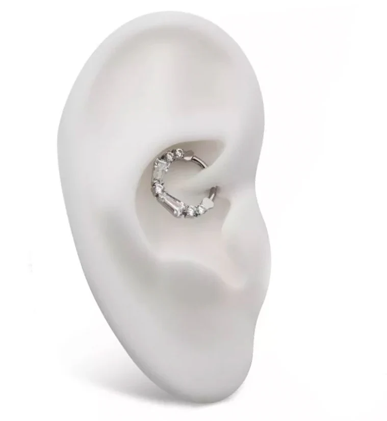 Frost CZ Titanium Hinged Segment Ring - Image 3