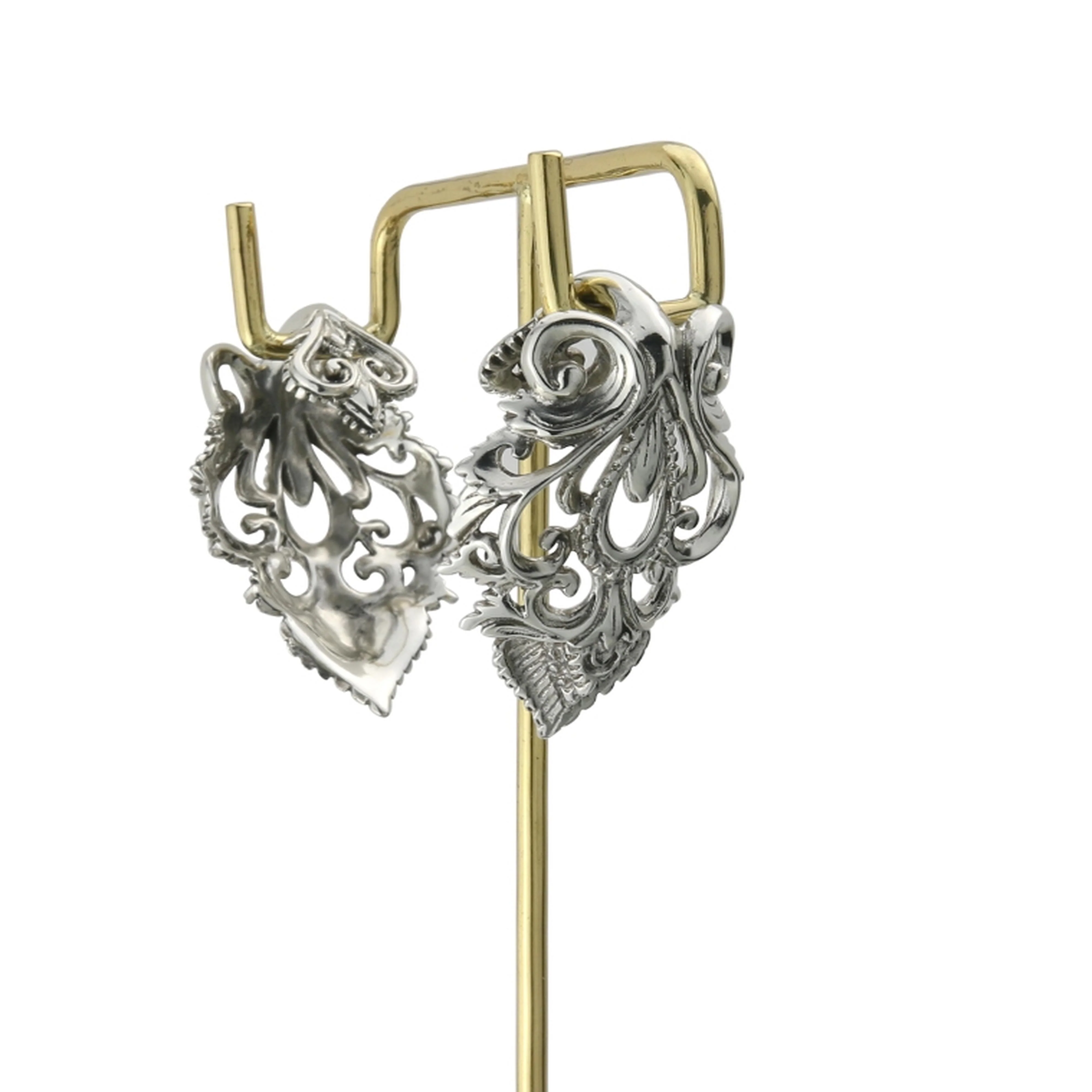 Gaudy White Brass Ear Weights - Image 3