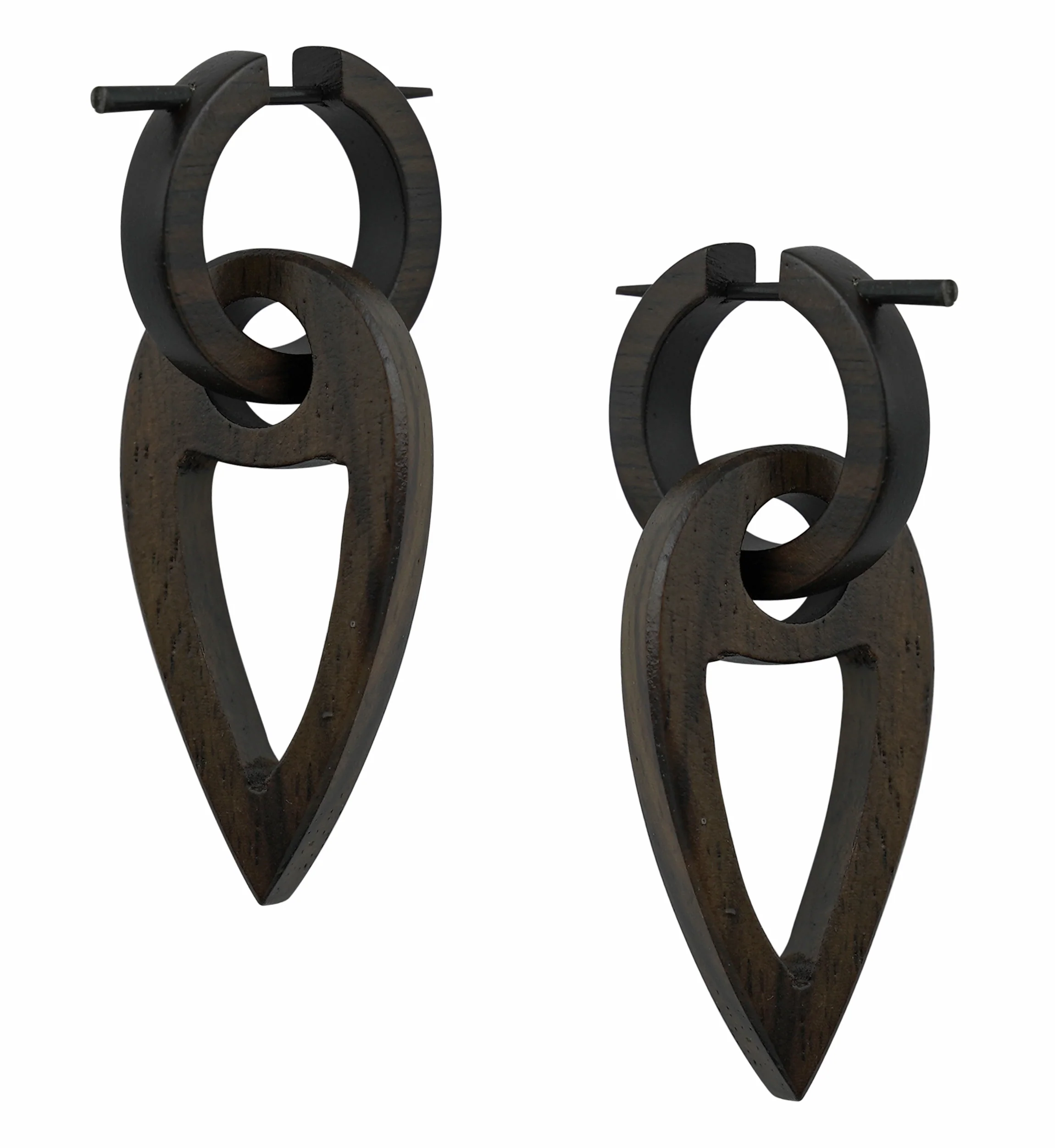 Geo Wooden Hoop Earrings