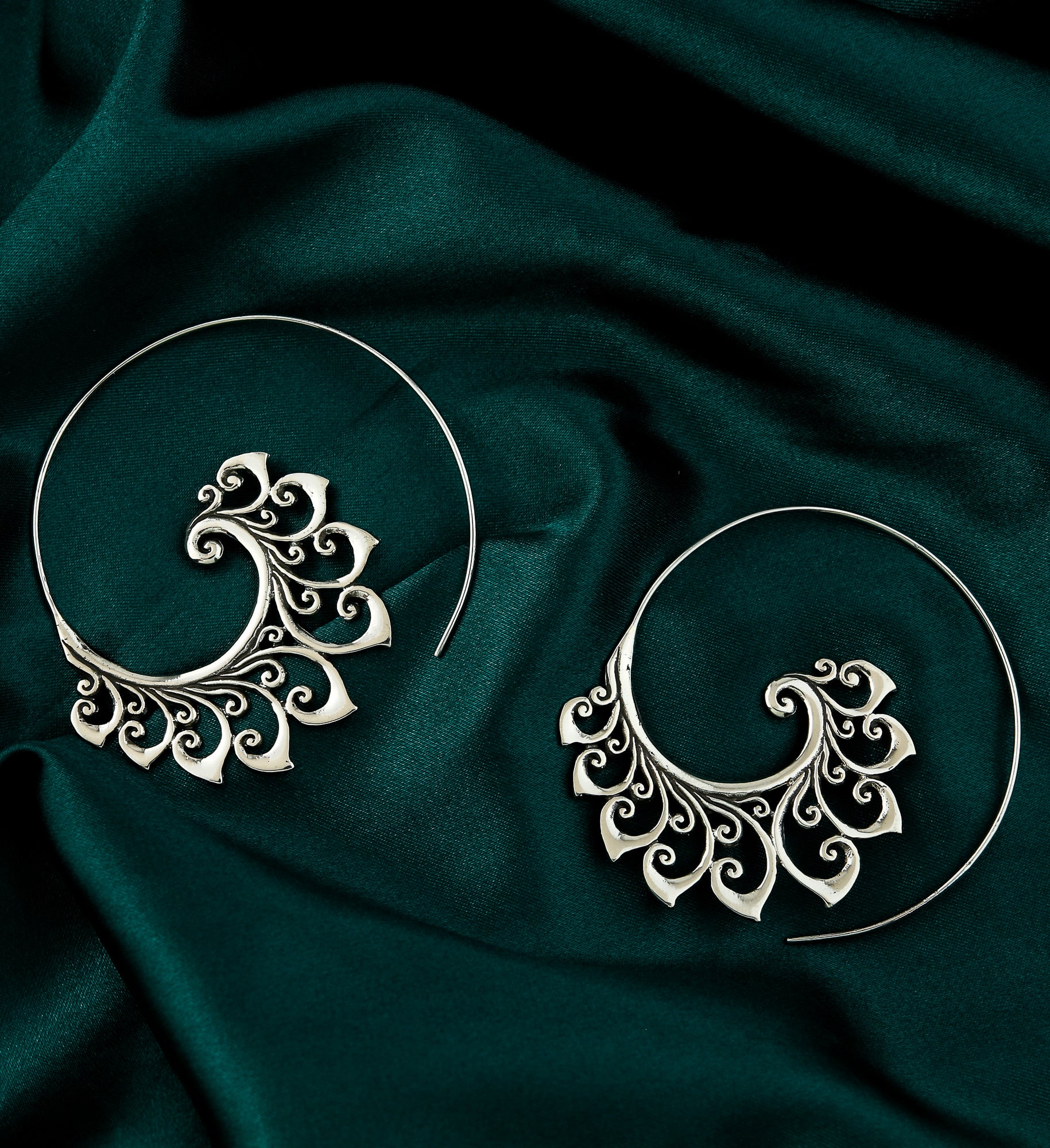 Gild White Brass Hoop Earrings/Hangers - Image 2