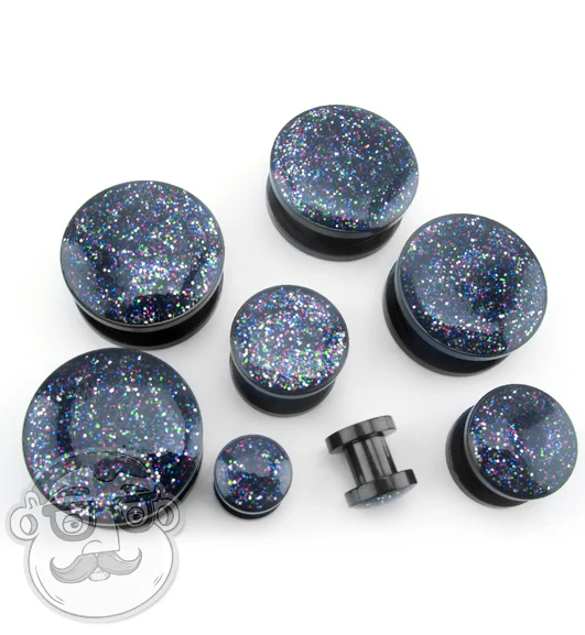 Glitter Color Dome Screw on Steel Plugs - Image 2