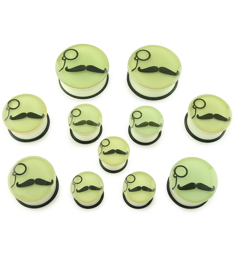 Glow In The Dark Mustache Plugs - Image 2