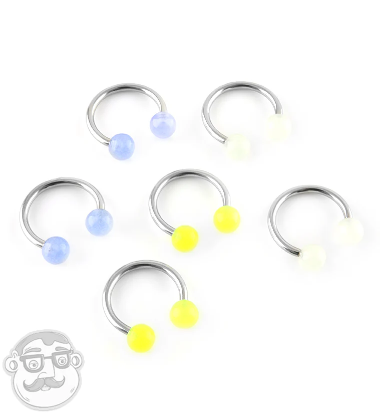 Glow in the Dark Stainless Steel Circular Barbell - Image 3
