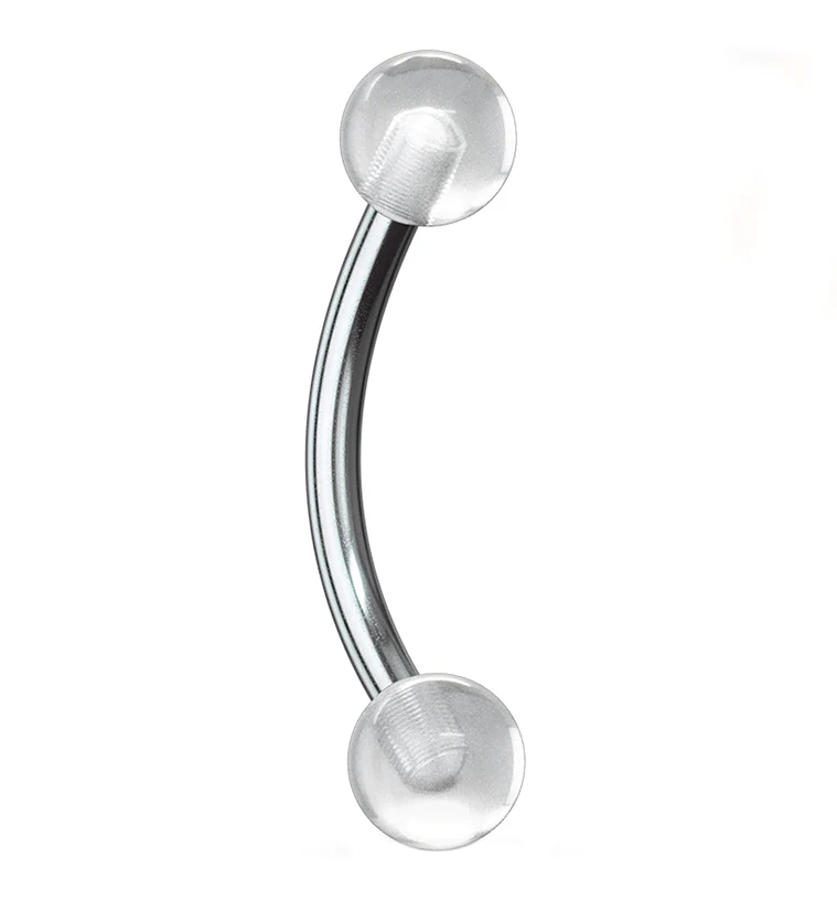 Glow In The Dark Stainless Steel Curved Barbell - Image 5