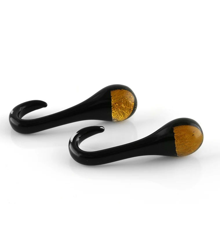 Gold Drip Glass Ear Weights - Image 2