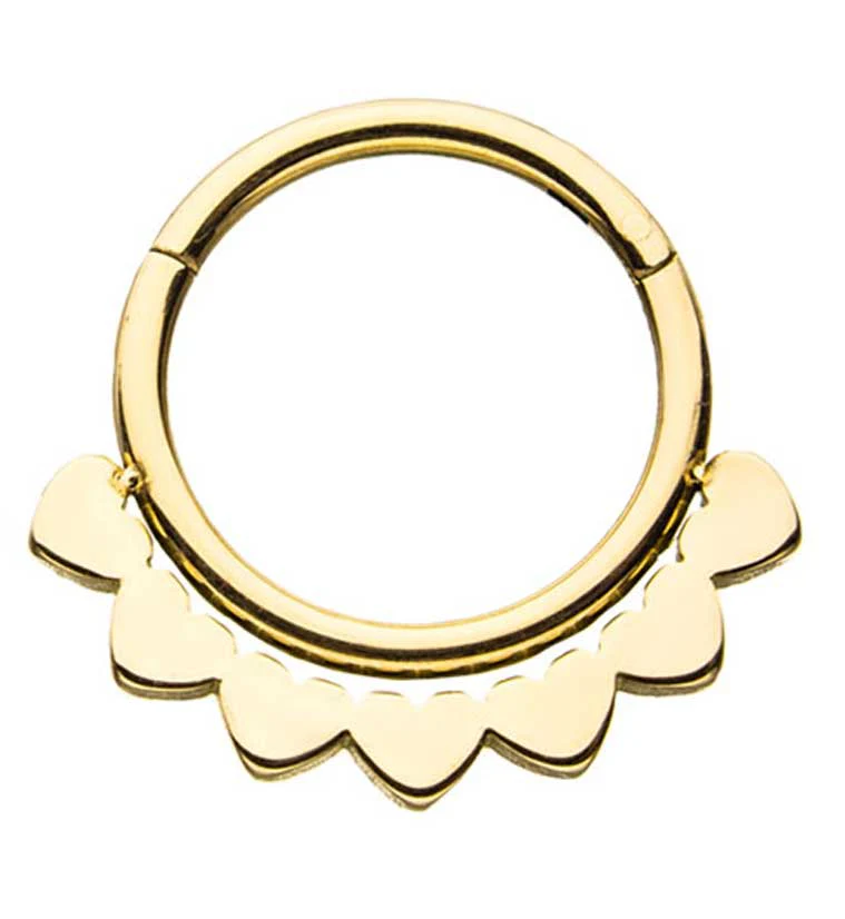Gold PVD Adze Hinged Segment Ring