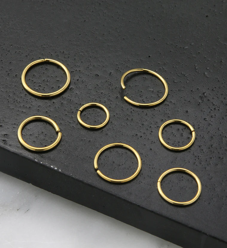 Gold PVD Titanium Annealed Seamless Hoop Ring - Image 2