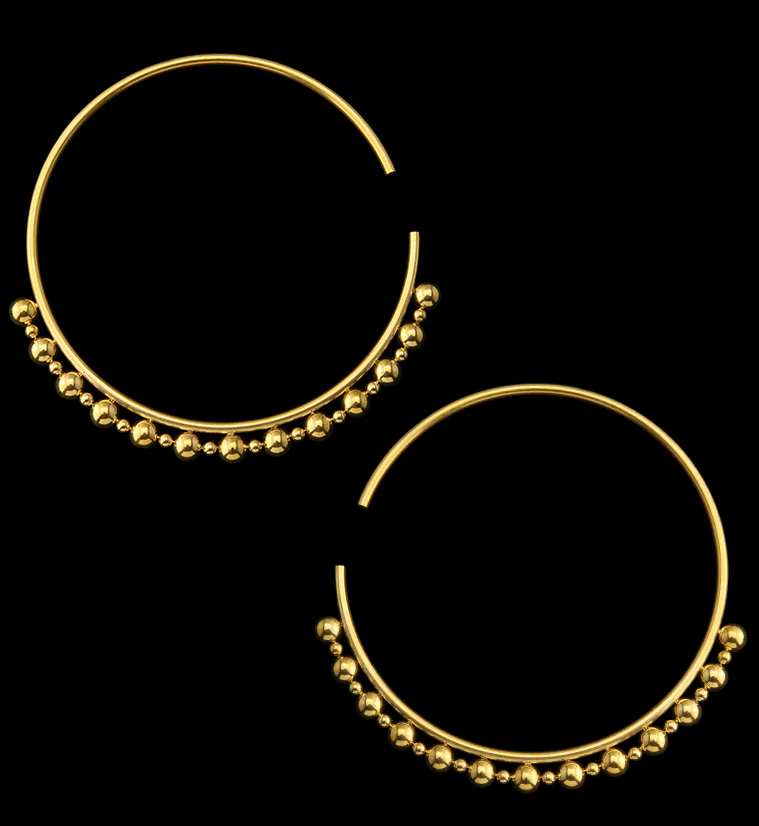 Gold PVD Beaded Hoop Stainless Steel Hangers