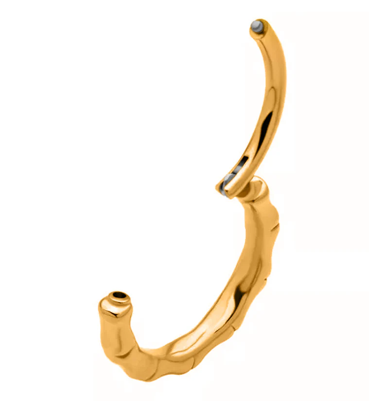 Gold PVD Bracket Stainless Steel Hinged Segment Ring - Image 3