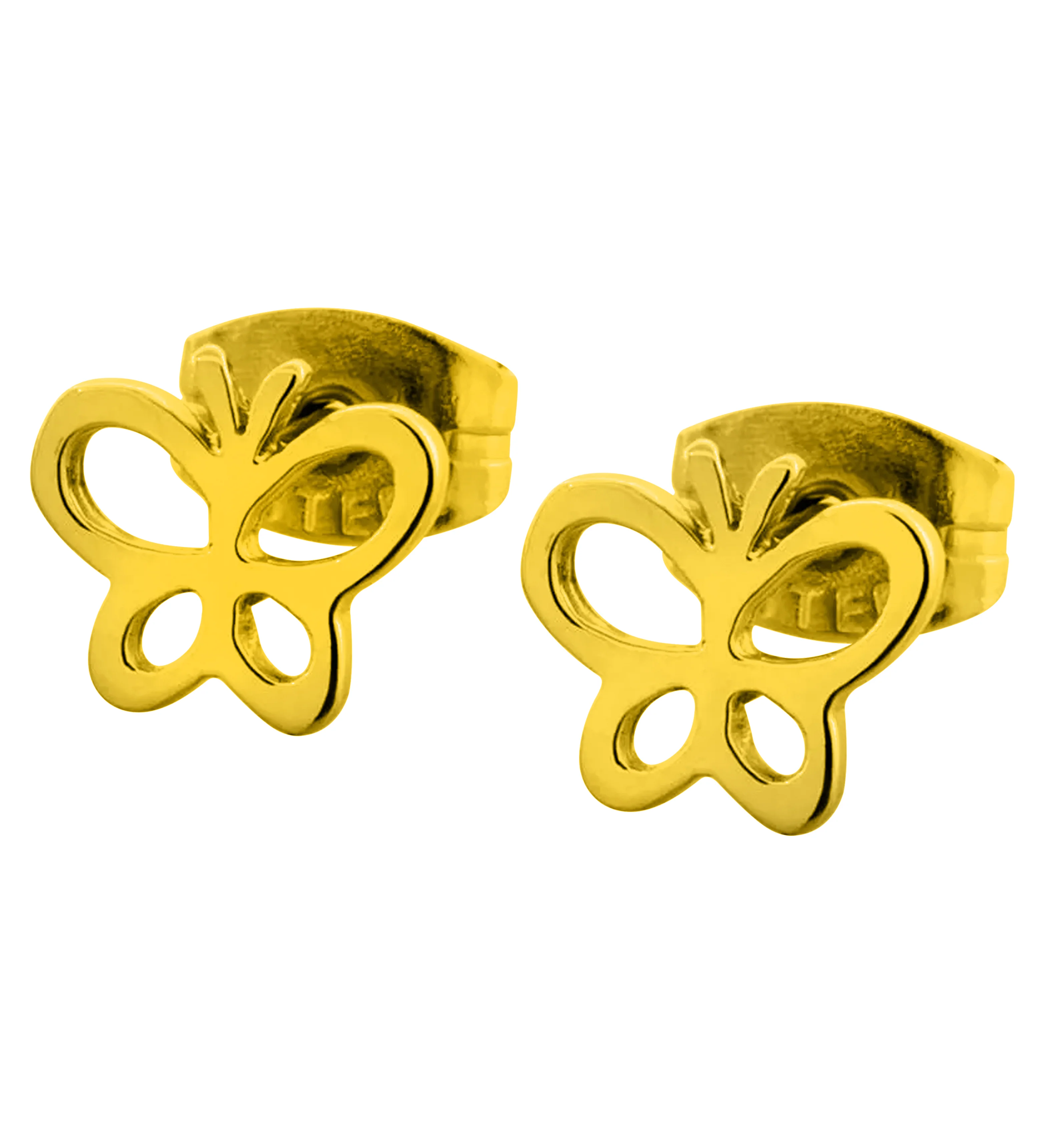 Gold PVD Butterfly Trace Stainless Steel Stud Earrings