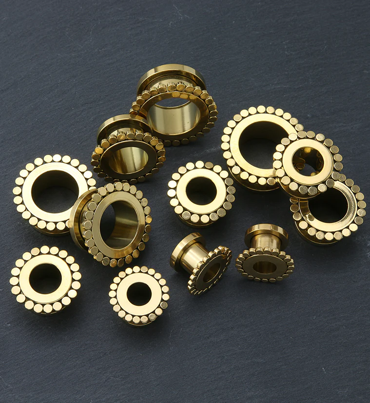 Gold PVD Circlet Stainless Steel Tunnel Plugs - Image 2