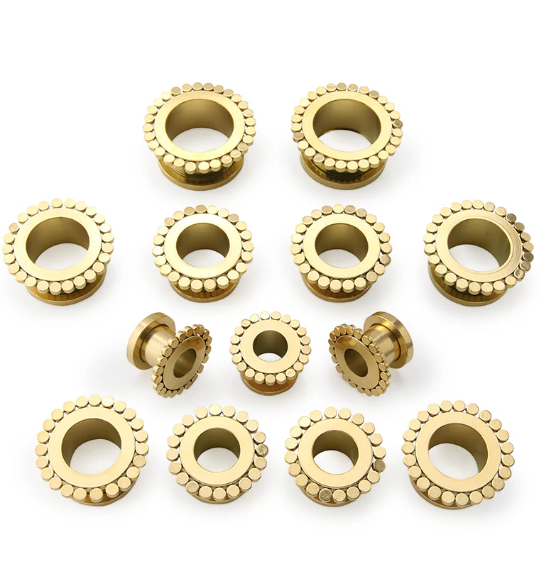 Gold PVD Circlet Stainless Steel Tunnel Plugs - Image 3