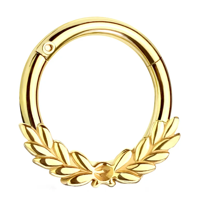 Gold PVD Crest Hinged Segment Ring