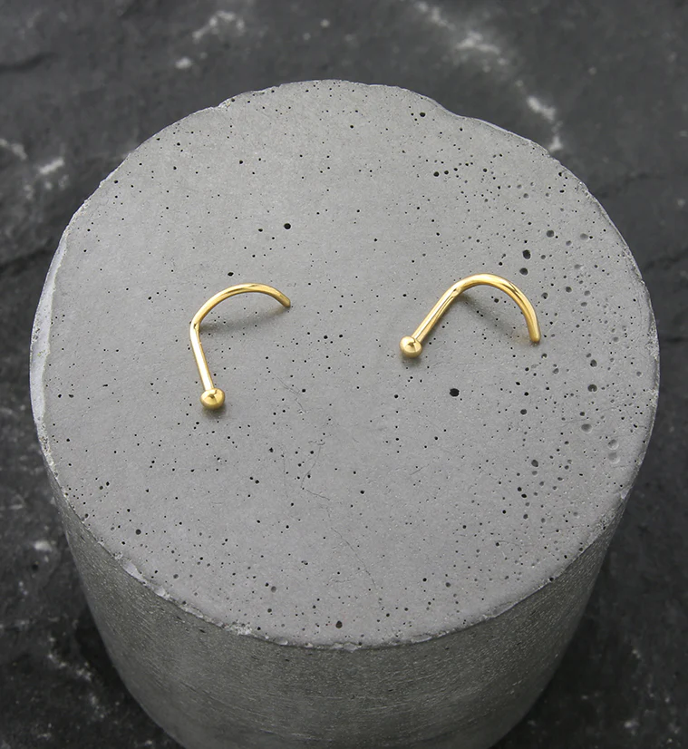 Gold PVD Dome Titanium Nose Screw - Image 2