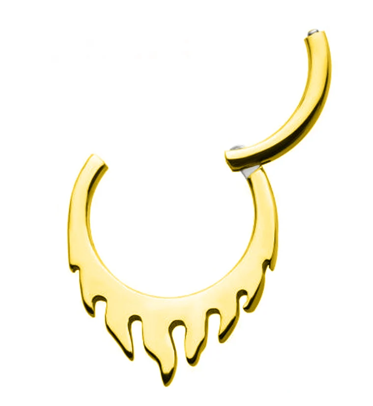 Gold PVD Flame Hinged Segment Ring