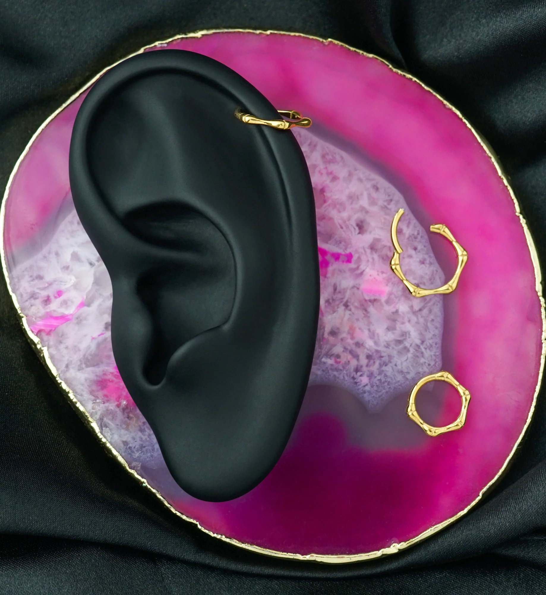 Gold PVD Joint Titanium Hinged Segment Ring - Image 3