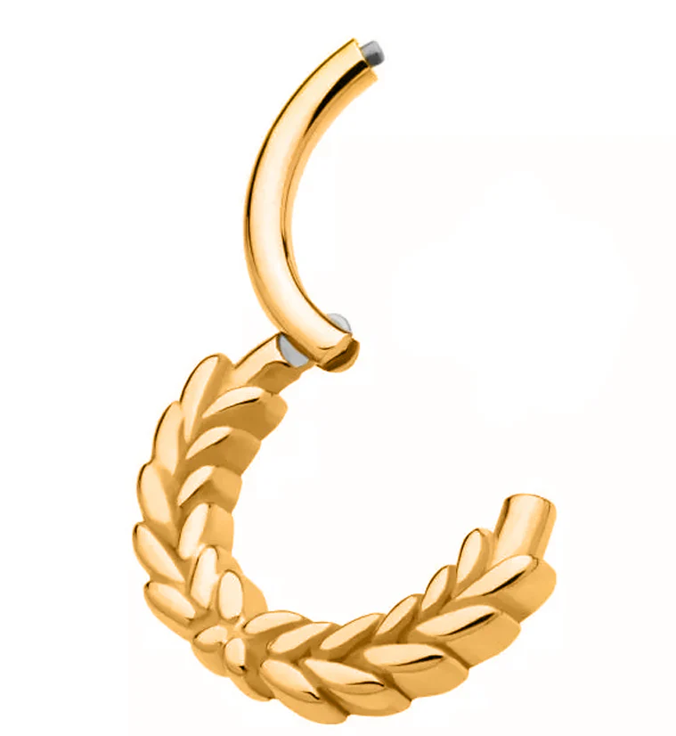 Gold PVD Laurel Hinged Segment Ring - Image 3