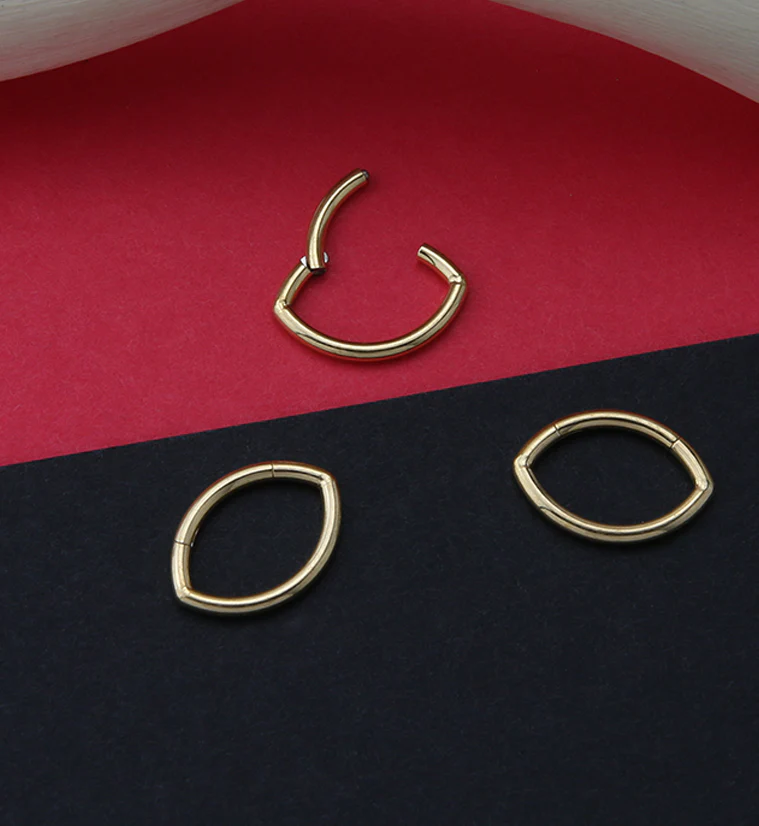 Gold PVD Oculus Titanium Hinged Segment Ring - Image 2