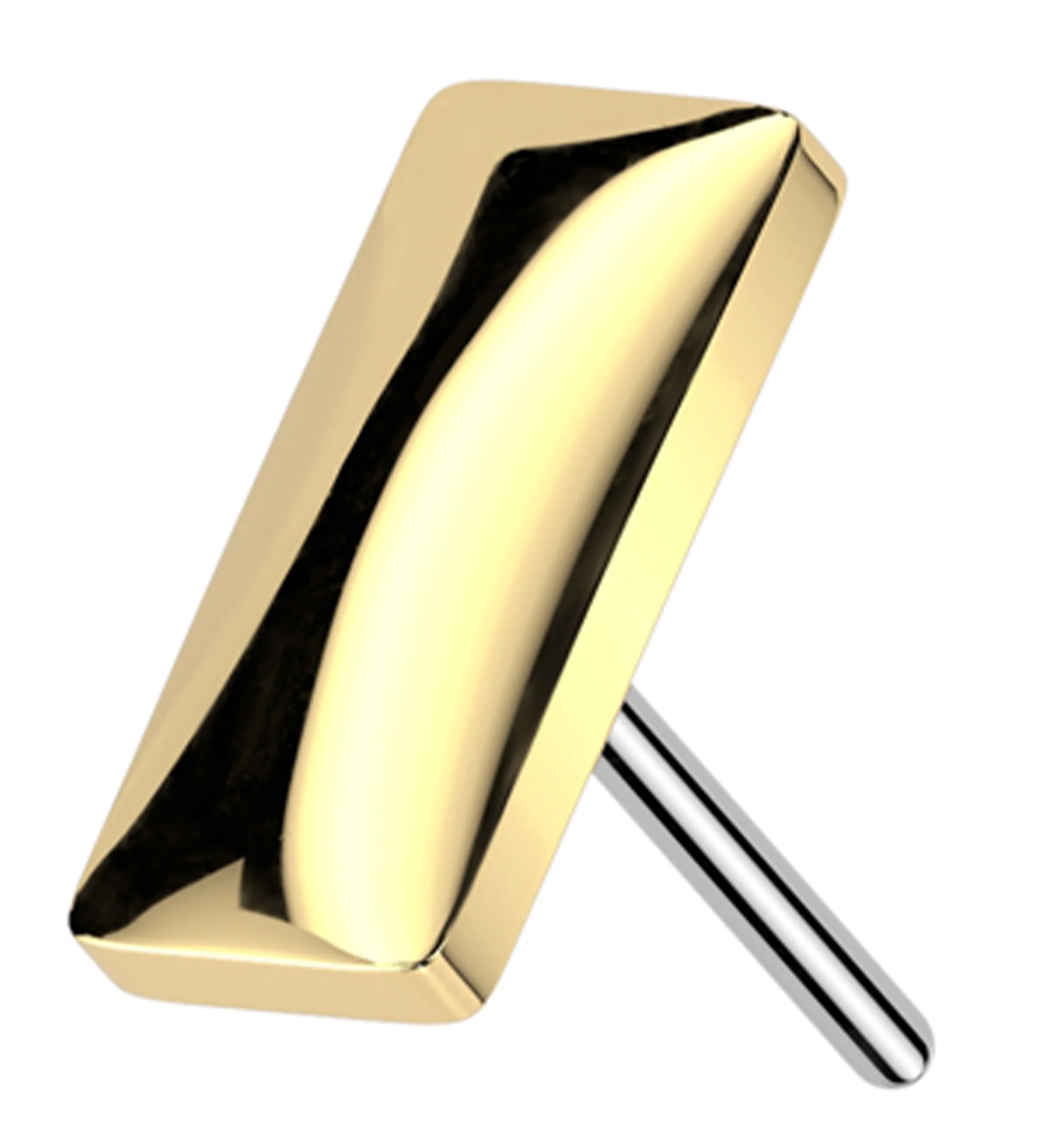 Gold PVD Rectangle Titanium Threadless Top