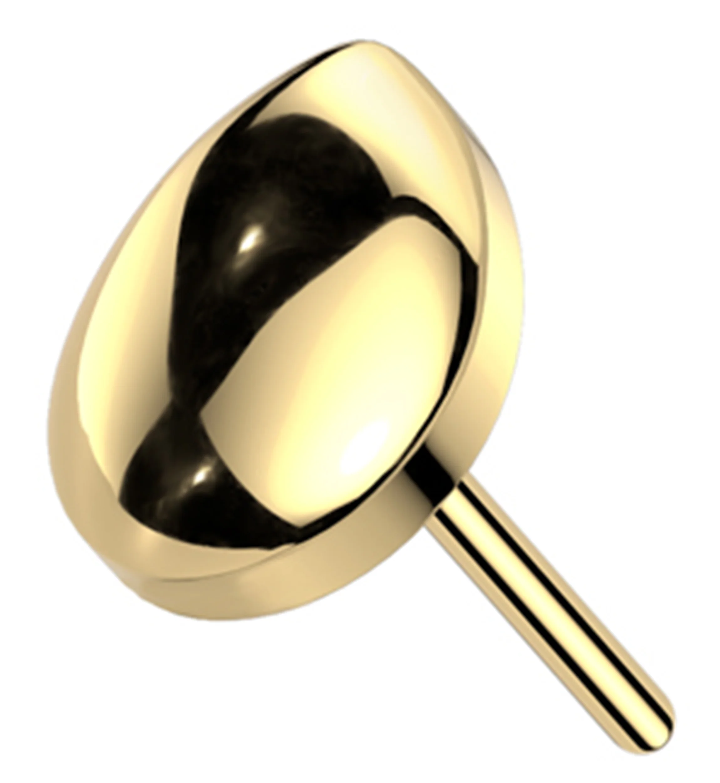 Gold PVD Teardrop Titanium Threadless Top