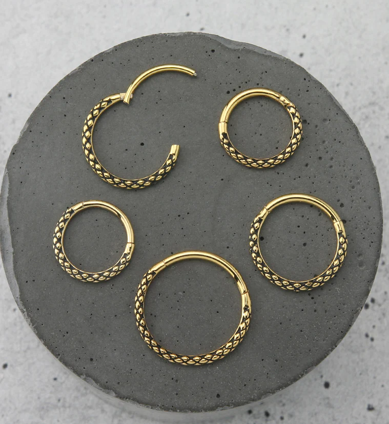 Scales Gold PVD Hinged Segment Ring - Image 2