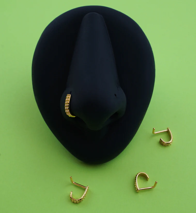 Gold PVD Studded Nose Curve