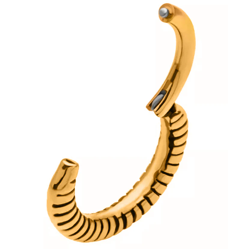 Gold PVD Tendril Hinged Segment Ring - Image 3