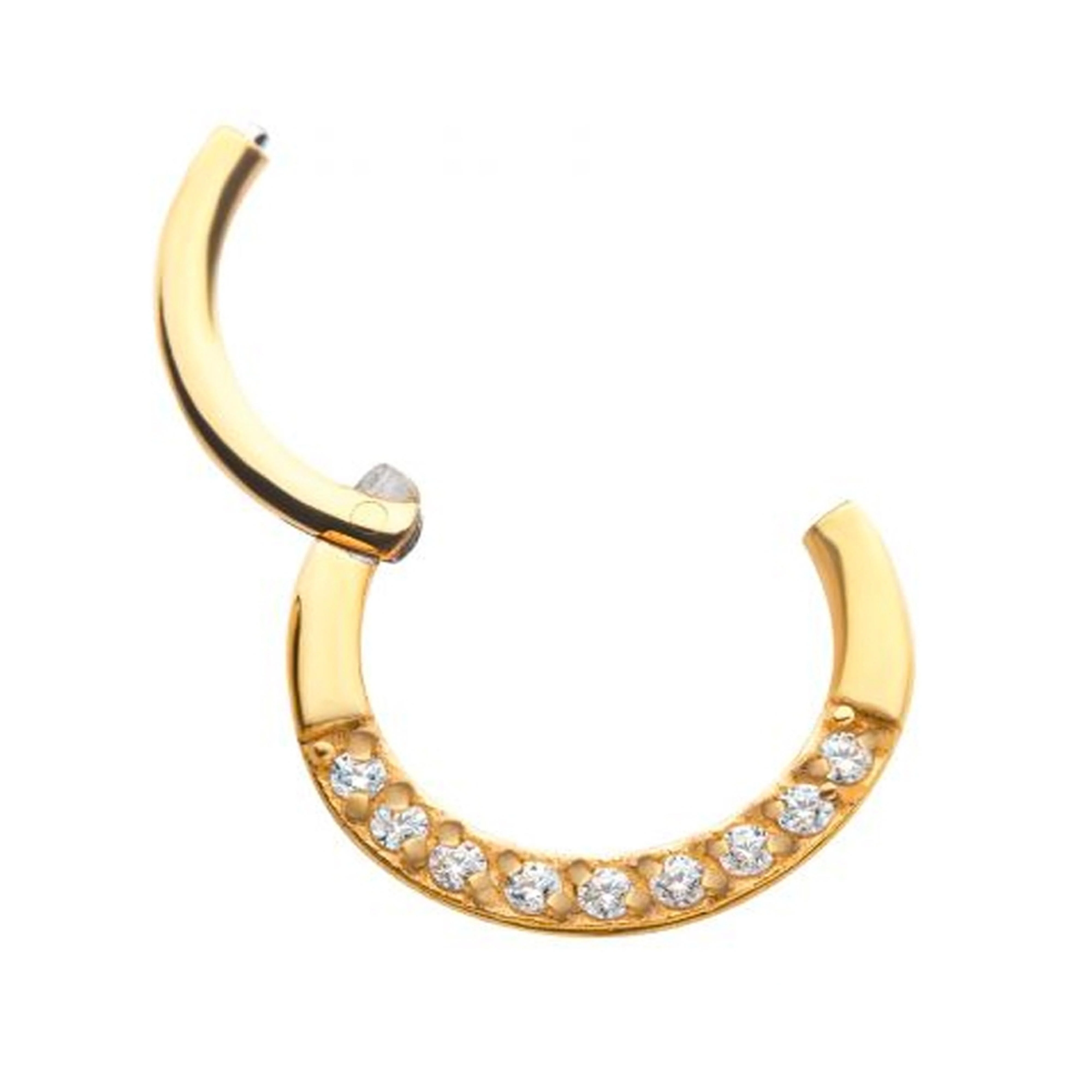 Gold PVD Tenfold CZ Hinged Segment Ring - Image 2