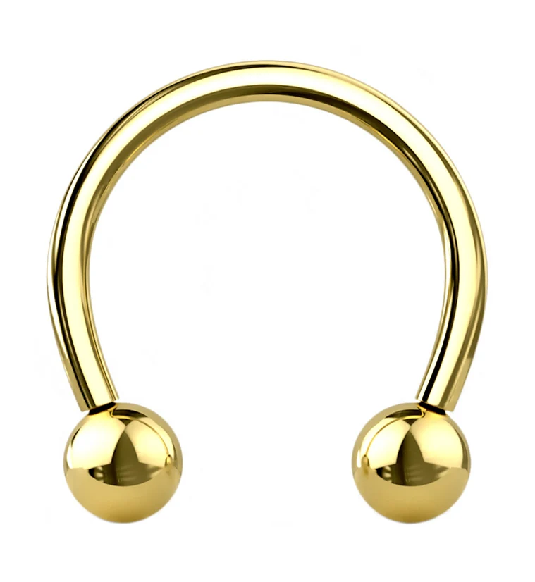 Gold PVD Titanium Circular Barbell