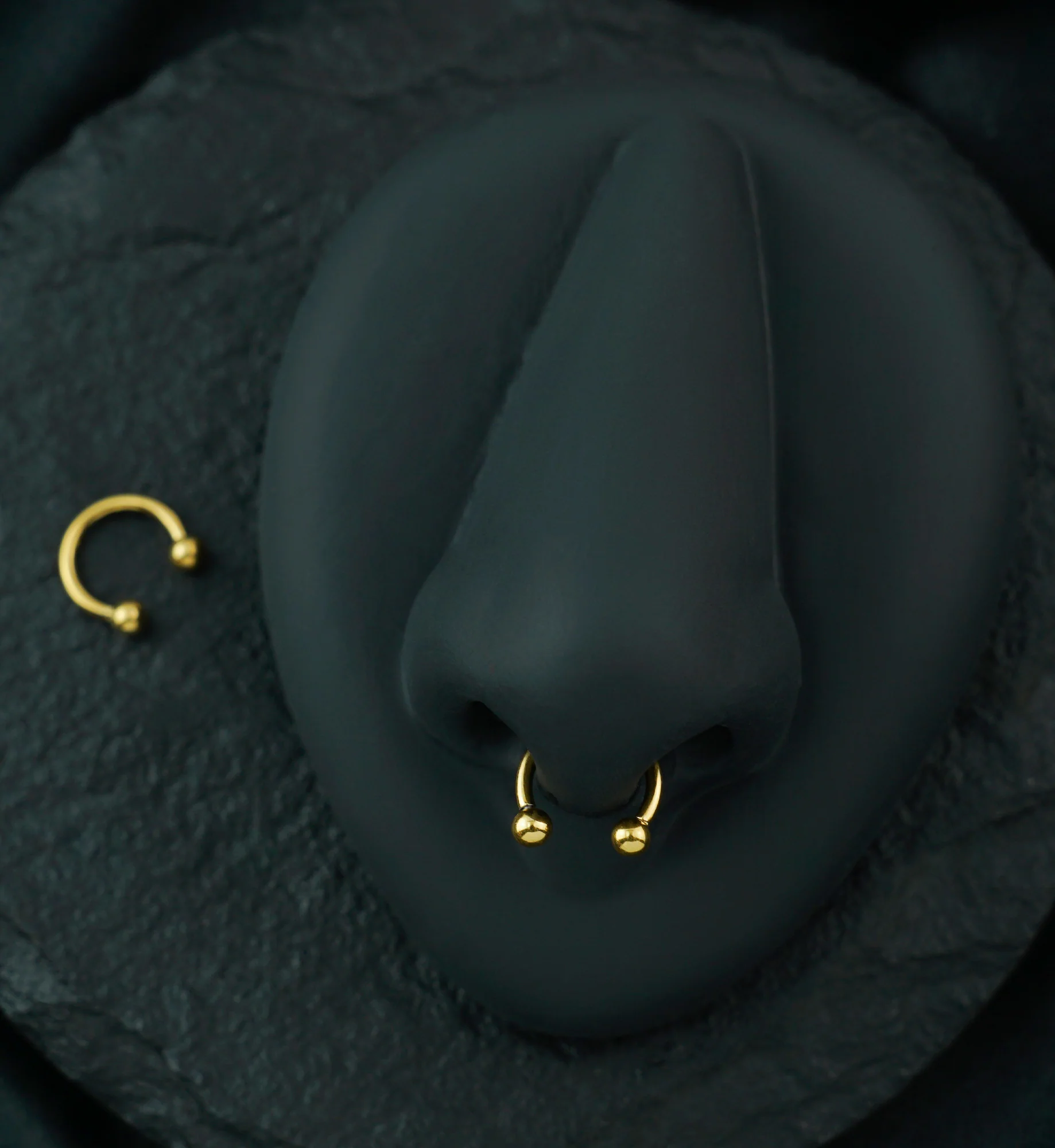 Gold PVD Titanium Circular Barbell - Image 2