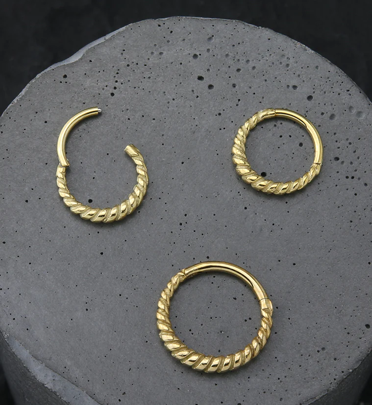 Gold PVD Twine Hinged Segment Ring - Image 3