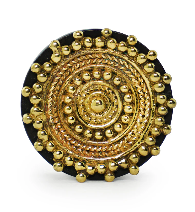 Golden Bali Distilled Brass Areng Wood Plugs - Image 4