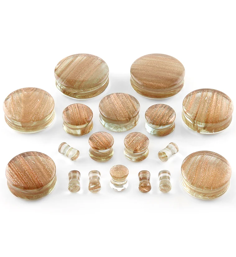 Golden Glitz Glass Plugs - Image 2