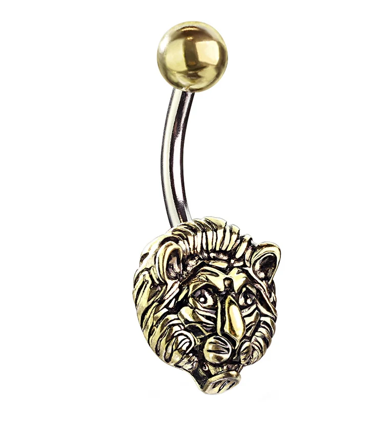 Golden Lion Belly Ring