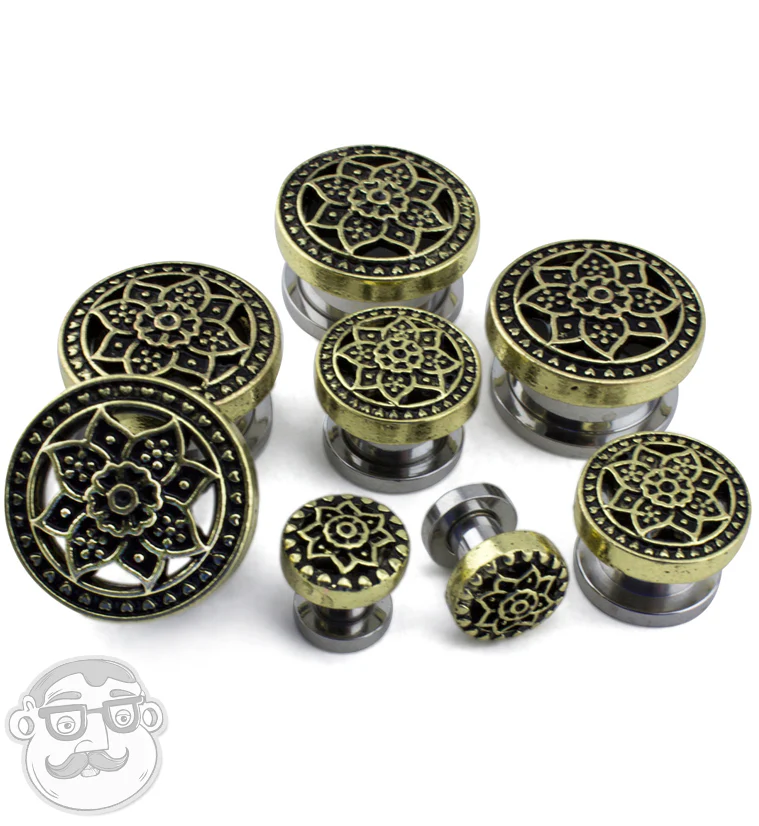 Golden Lotus Top Stainless Steel Plugs - Image 2