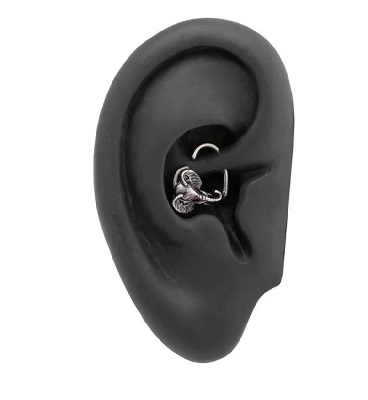 Elephant Hoop Daith Ring - Image 2