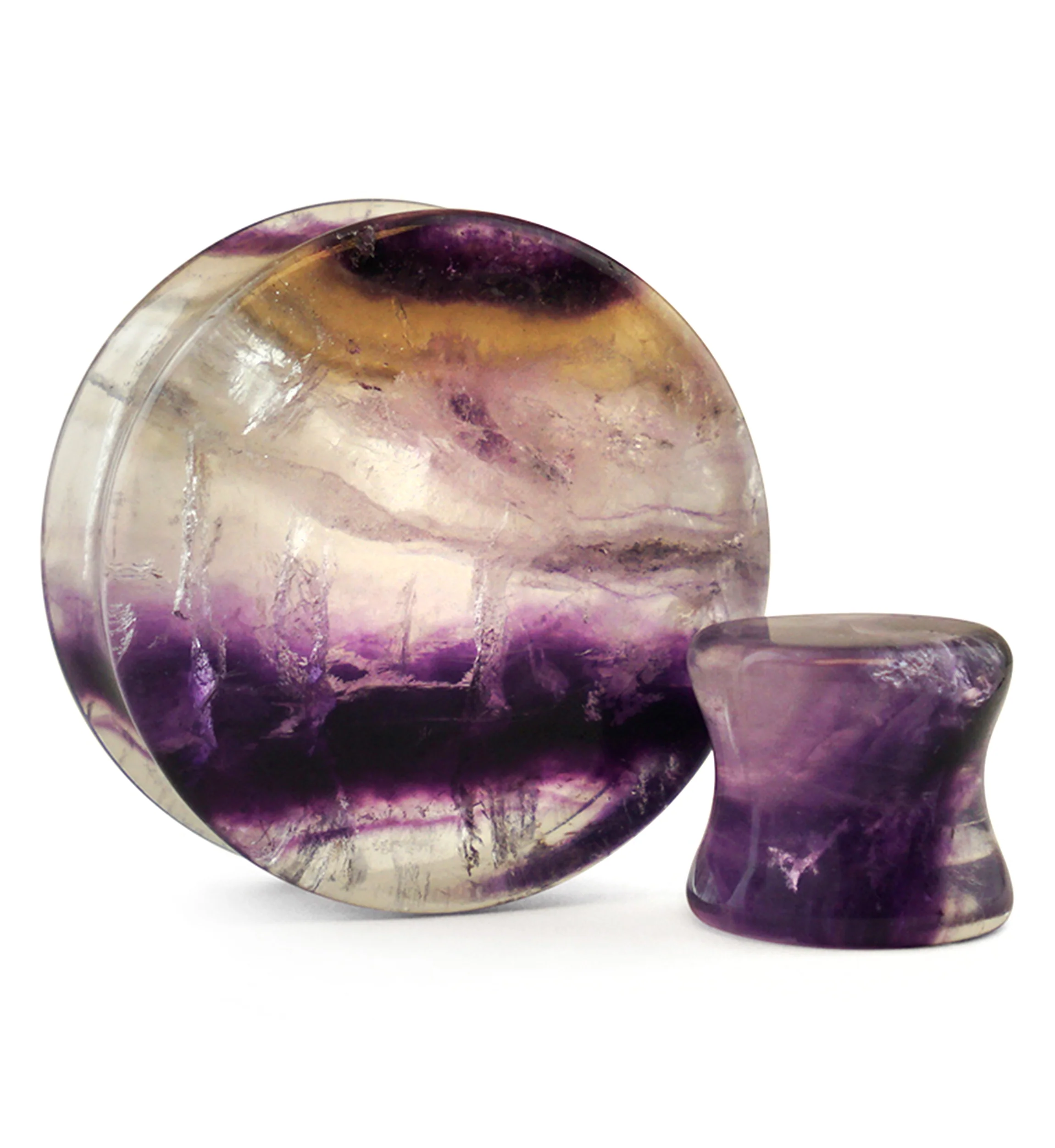 Grade A Rainbow Fluorite Stone Plugs - Image 5