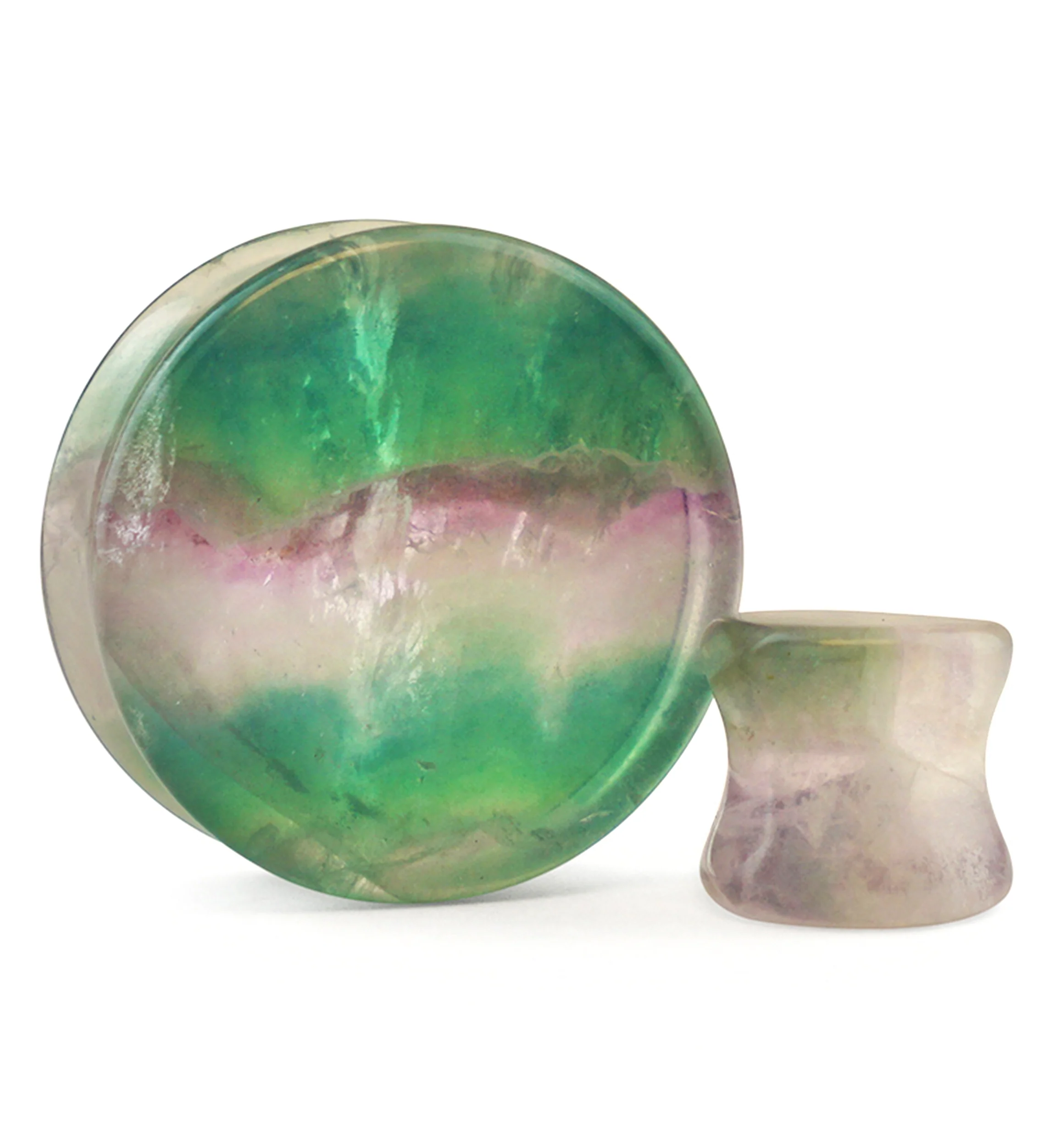 Grade A Rainbow Fluorite Stone Plugs - Image 7