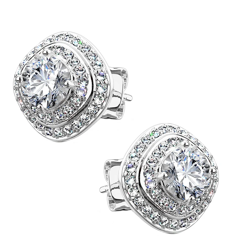 Grade CZ Sterling Silver Earrings