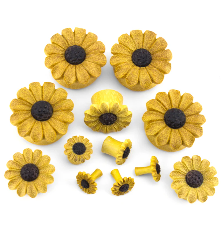 Grand Sunflower Wood Plugs - Image 7