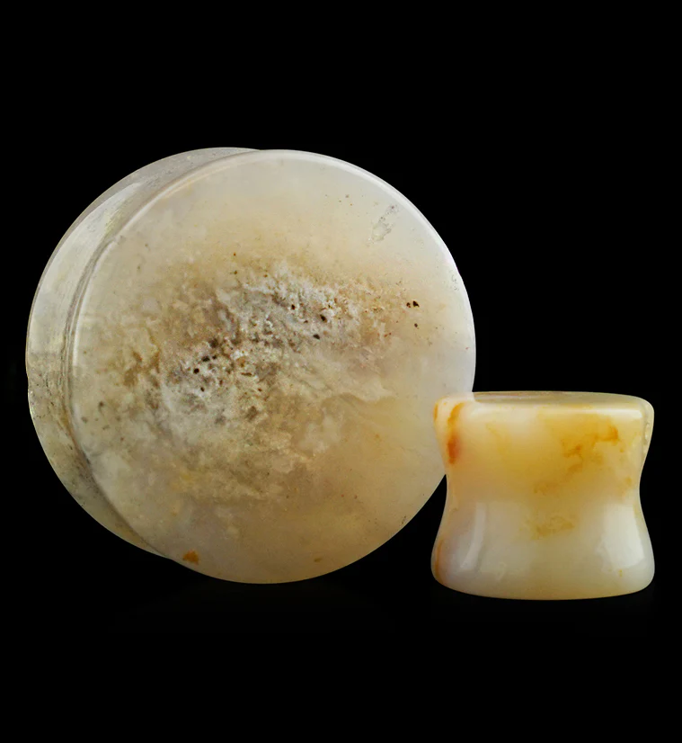 Graveyard Point Plume Agate Stone Plugs - Image 5