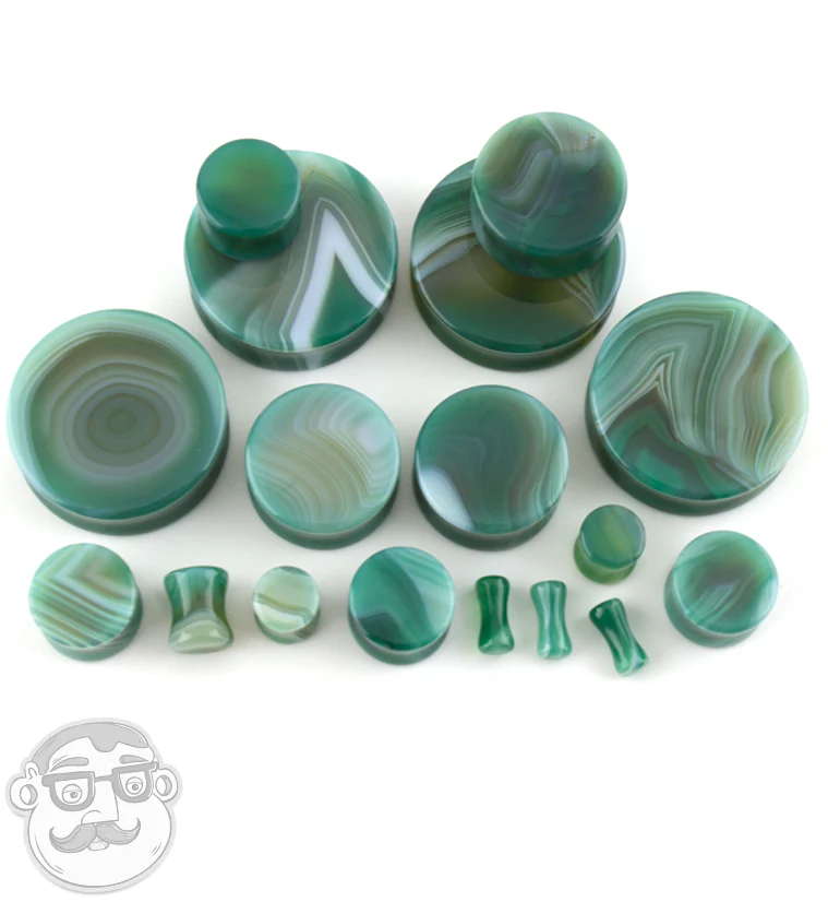 Green Agate Stone Plugs - Image 10
