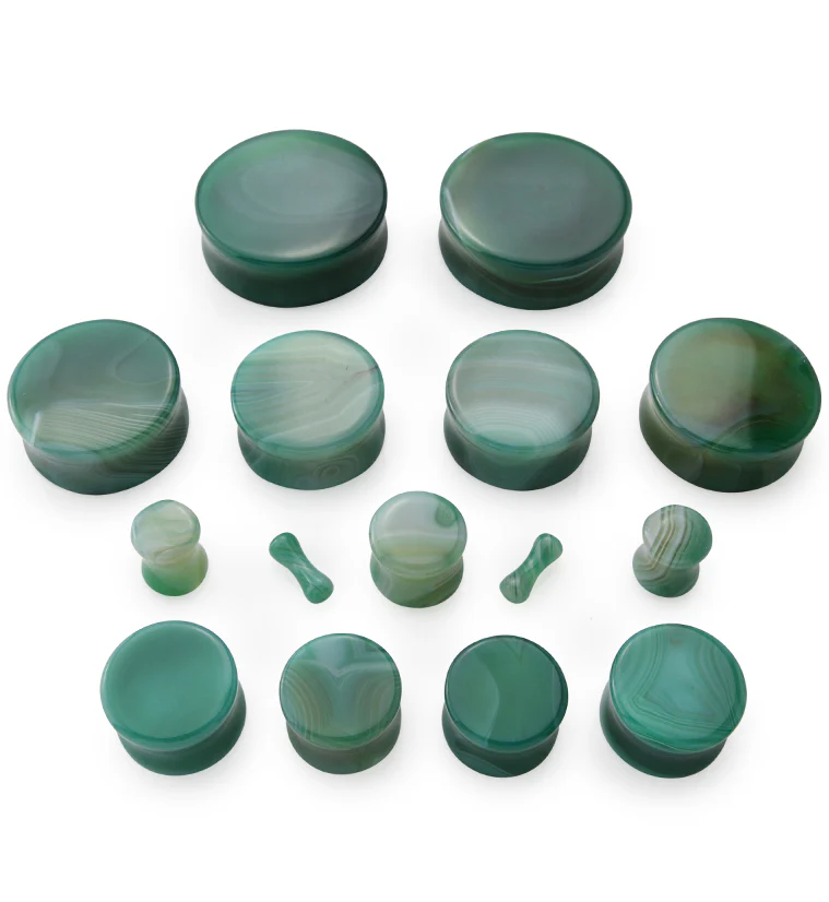 Green Agate Stone Plugs - Image 7