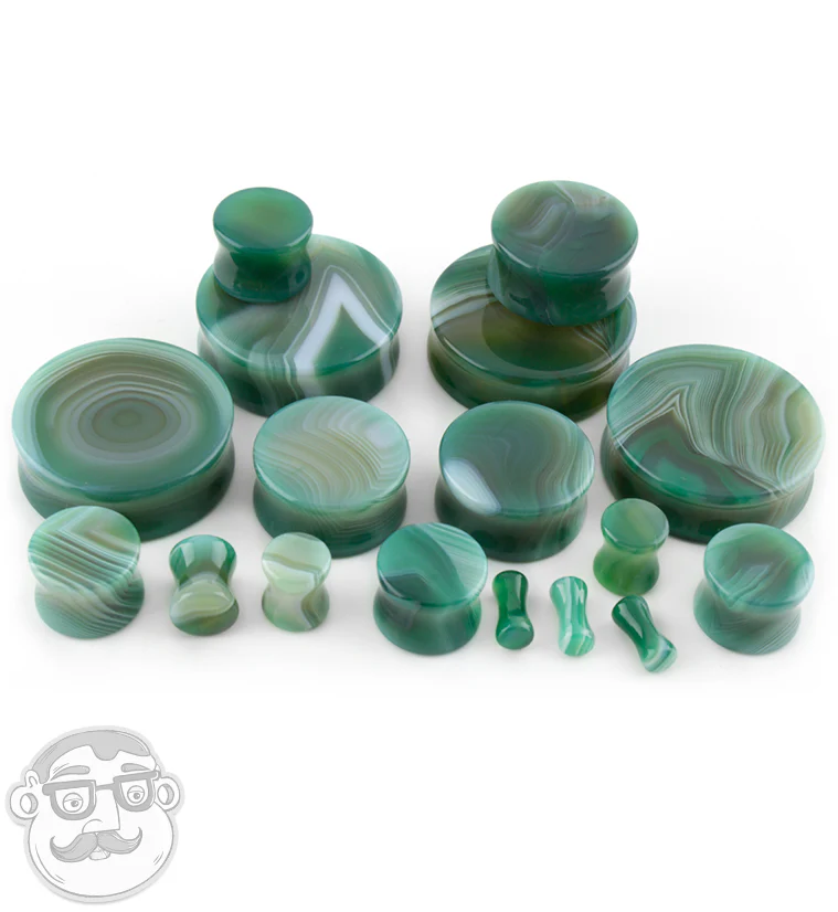 Green Agate Stone Plugs - Image 9