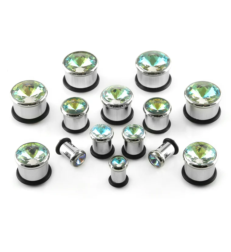 Green Aurora Single Flare Steel Plugs - Image 2