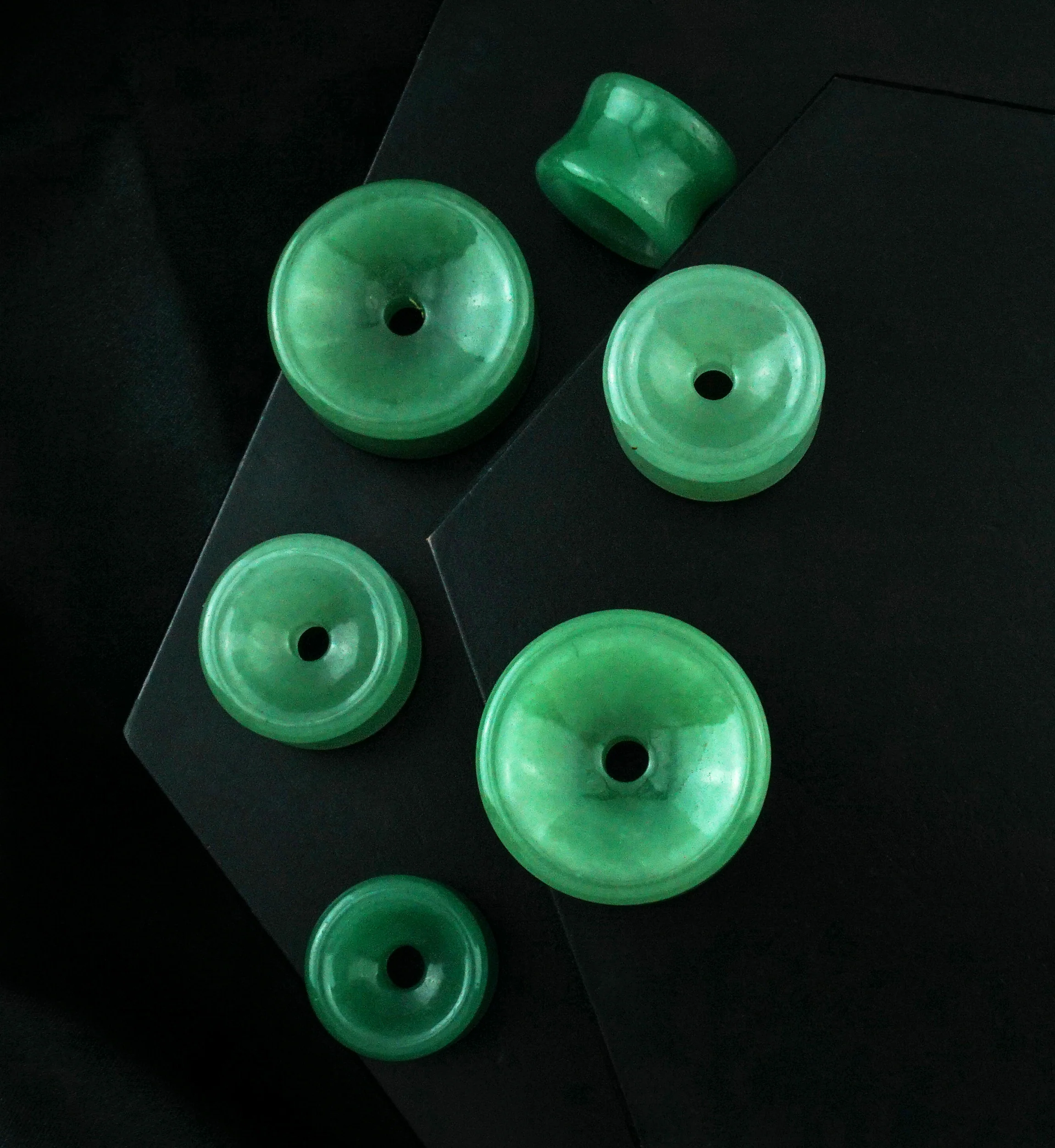Green Aventurine Stone Thick Wall Tunnels - Image 3
