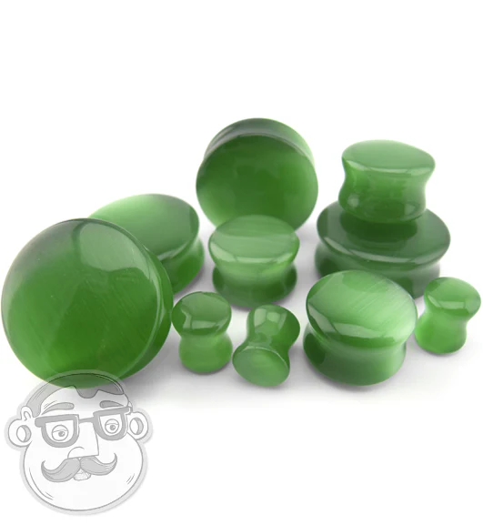 Green Cat's Eye Glass Plugs - Image 6