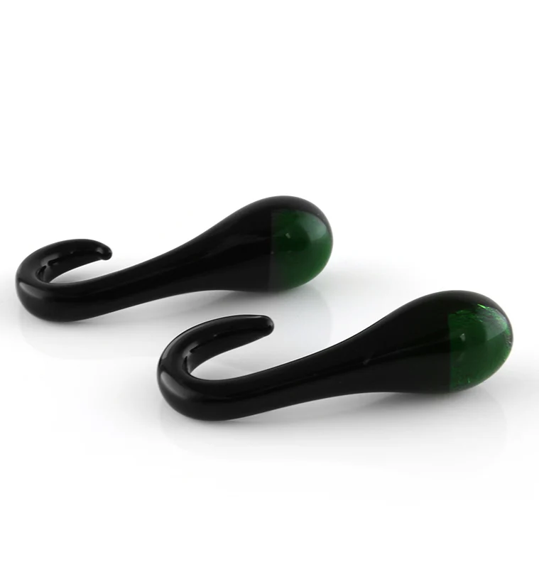 Green Drip Glass Ear Weights - Image 2