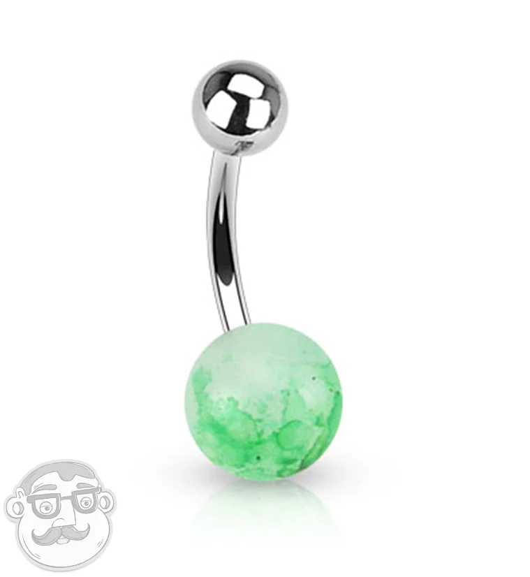 Green Fizzle Belly Button Ring