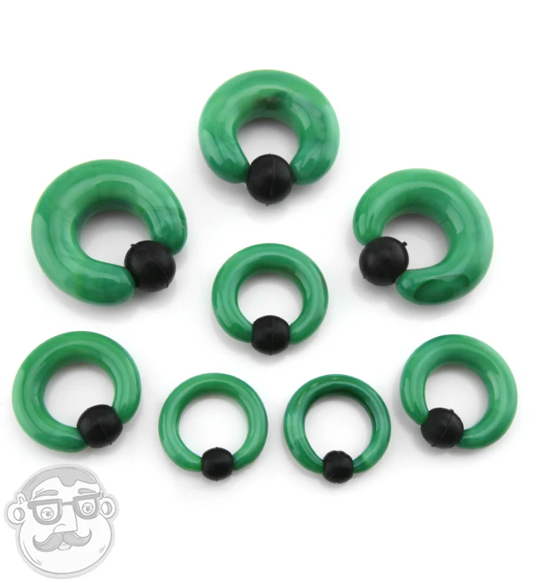 Green Glass Captive Ring - Image 2